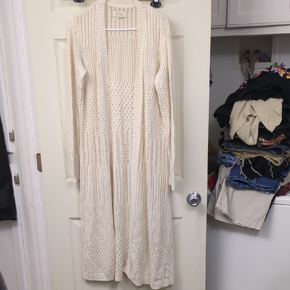 Sonoma Long Knit Cardigan Duster in Cream